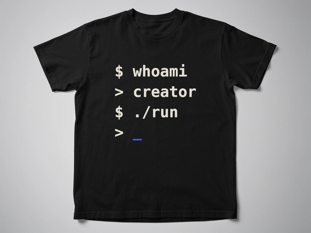 Whoami Tee — terminal print on black